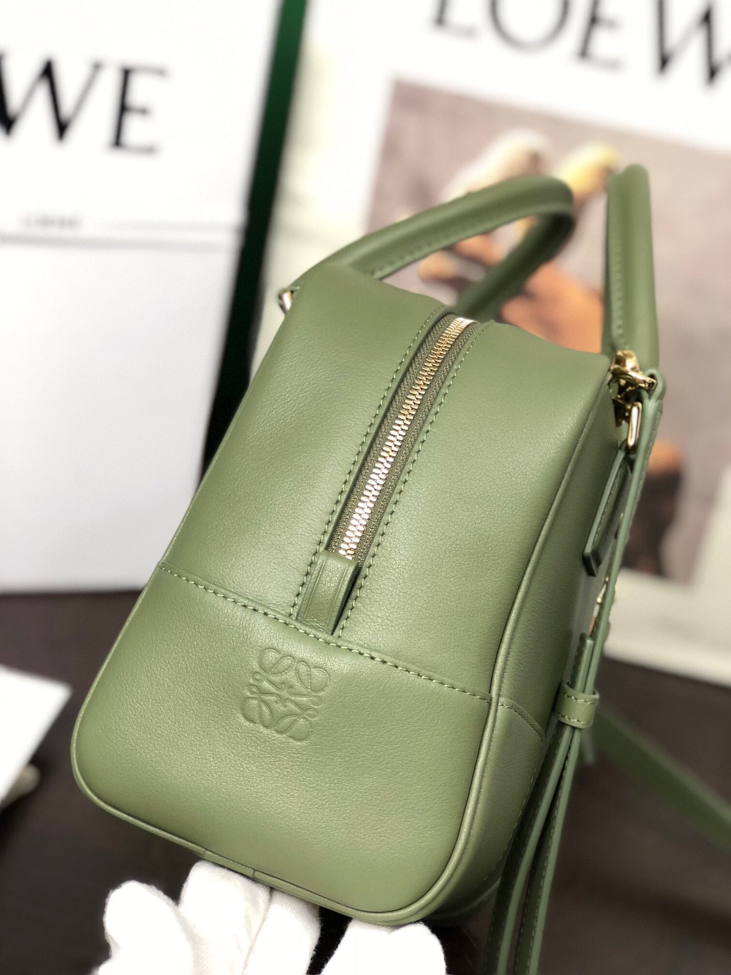 LOE AMAZONA 19 BAG IN AVOCADO GREEN NAPPA CALFSKIN mysite