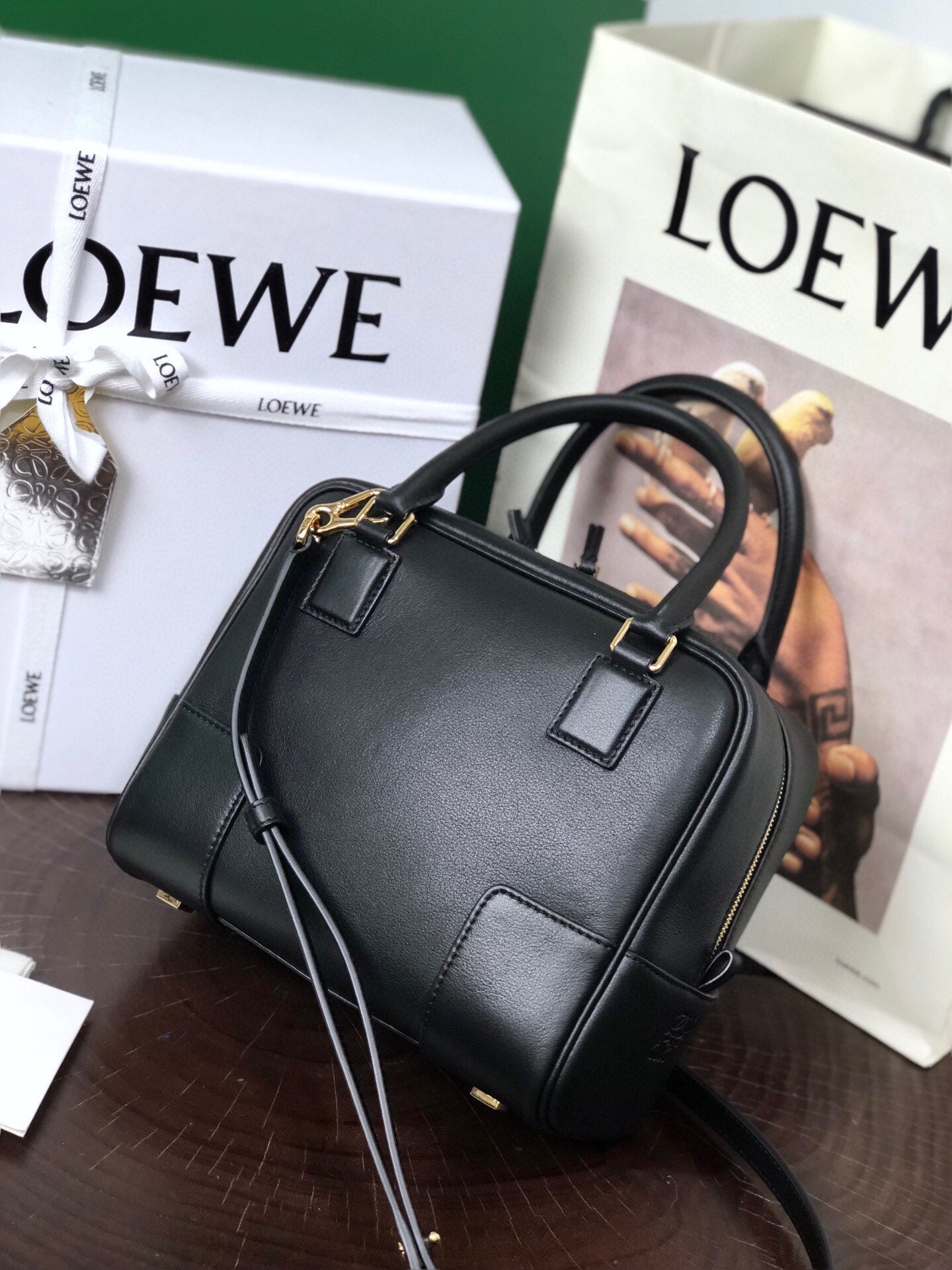 LOE AMAZONA 19 BAG IN BLACK NAPPA CALFSKIN mysite