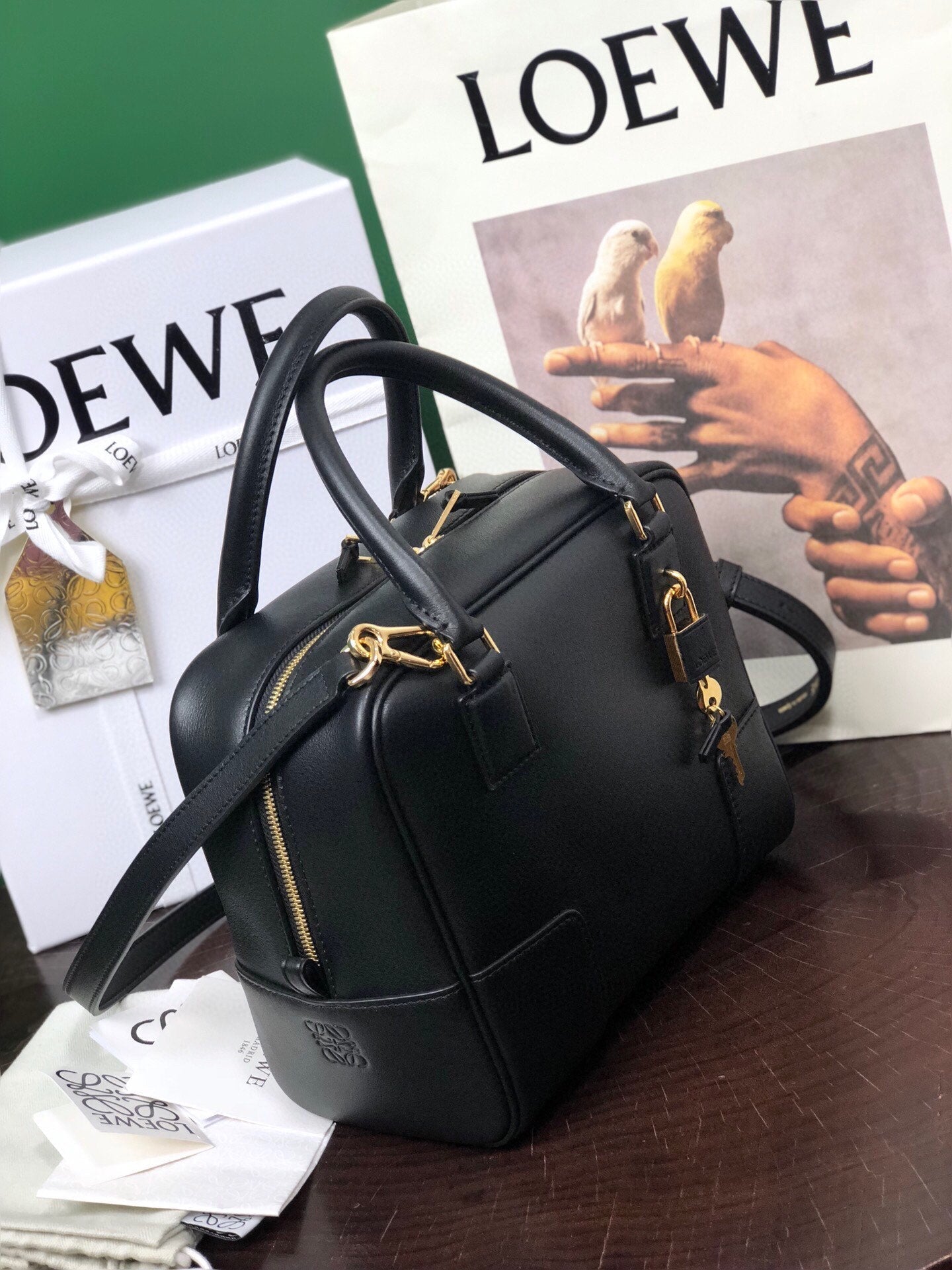 LOE AMAZONA 19 BAG IN BLACK NAPPA CALFSKIN mysite