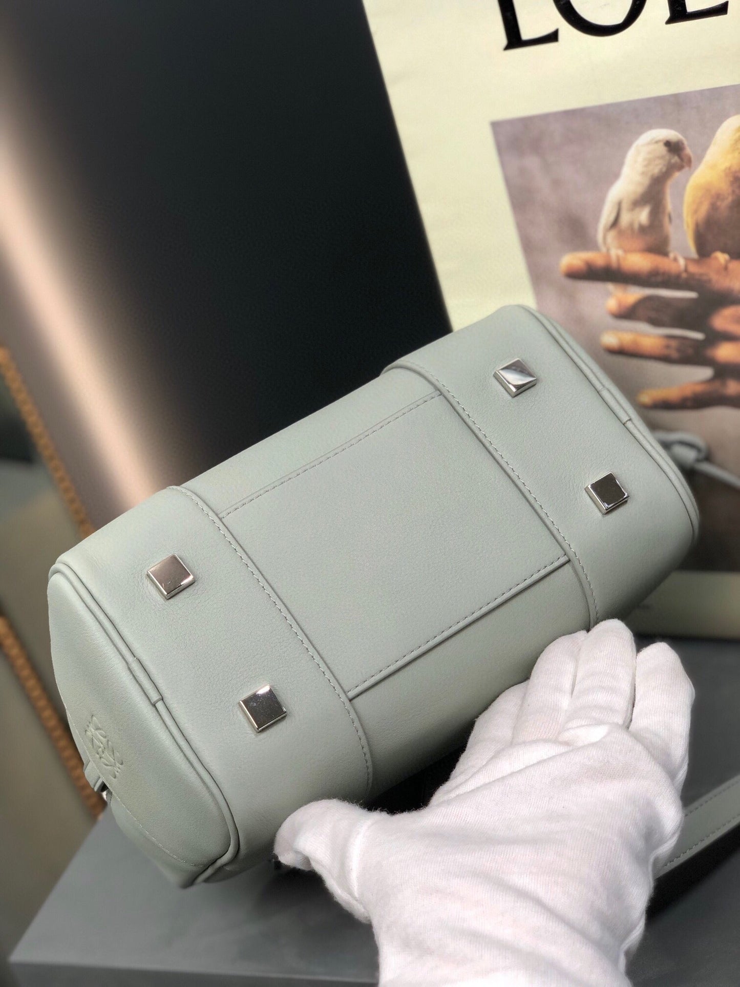 LOE AMAZONA 19 BAG IN LIGHT GREY NAPPA CALFSKIN mysite