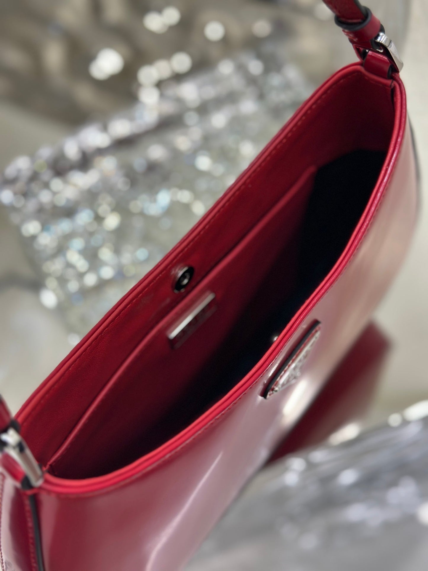 CLEO 27 DARK RED BRUSHED LEATHER SHOULDER BAG mysite