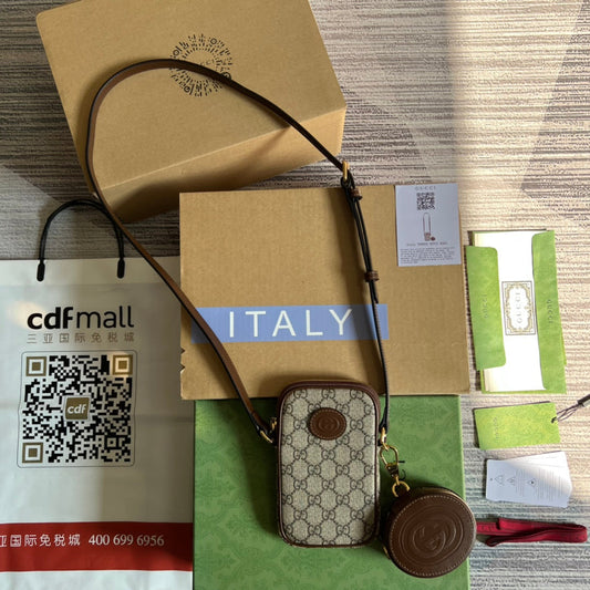 MINI BAG 17 IN BROWN CALFSKIN AND BEIGE CANVAS mysite