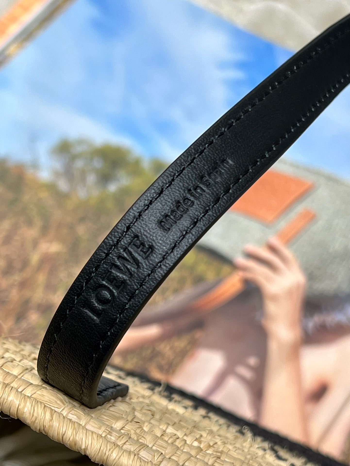 LOE BASKET BAG 28 IN NATURAL MIX BLACK RAFFIA mysite