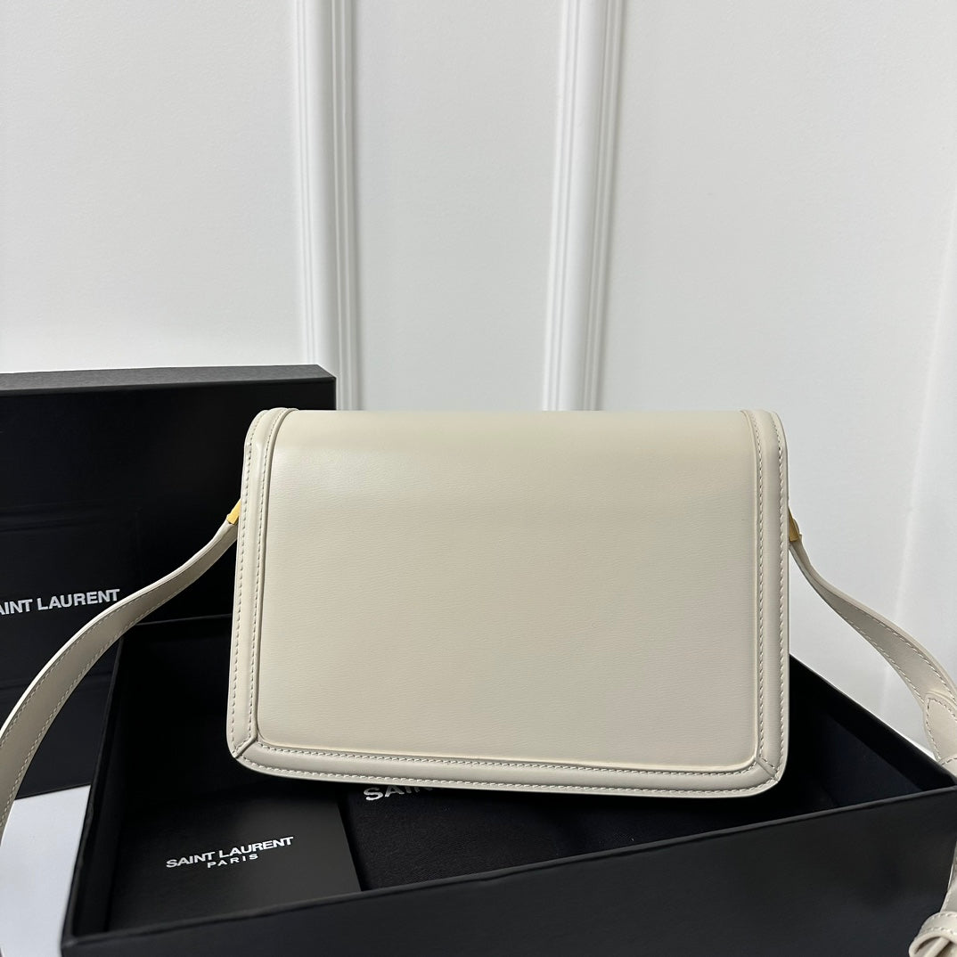 YSL Solferino Small Satchel Bag White Gold Calfskin 339446 mysite