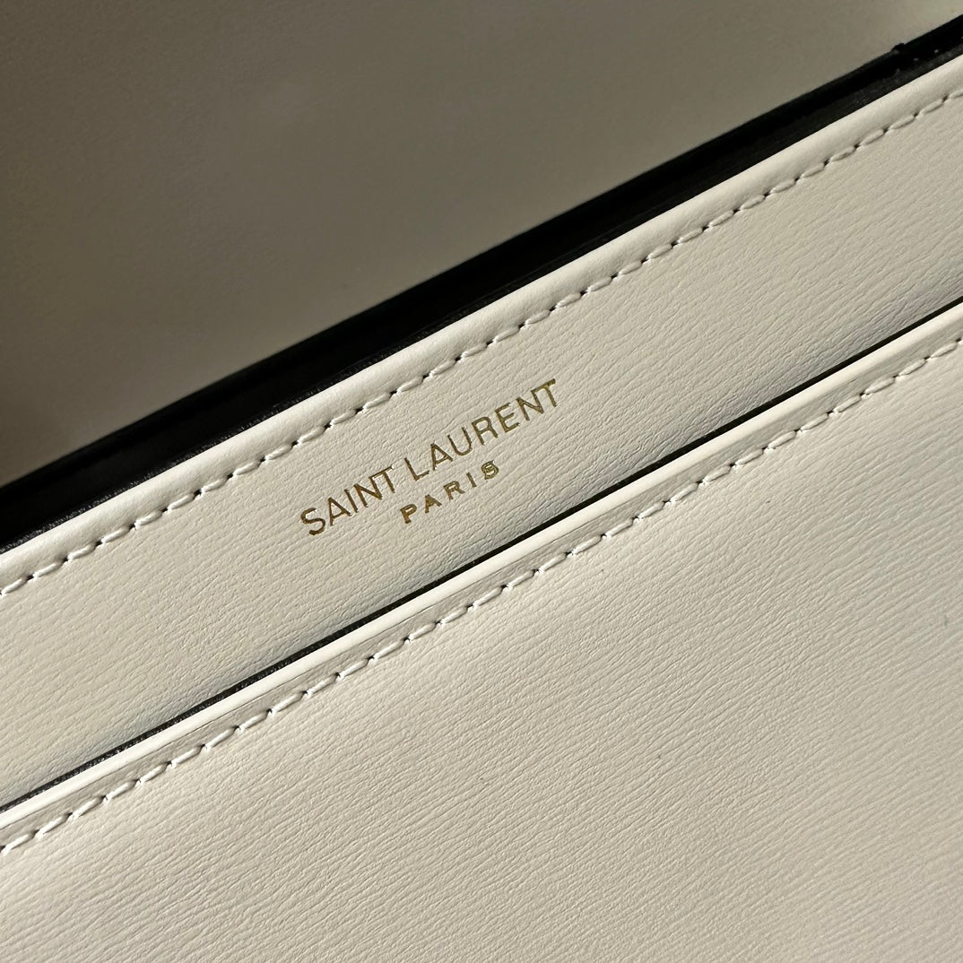 YSL Solferino Small Satchel Bag White Gold Calfskin 339446 mysite