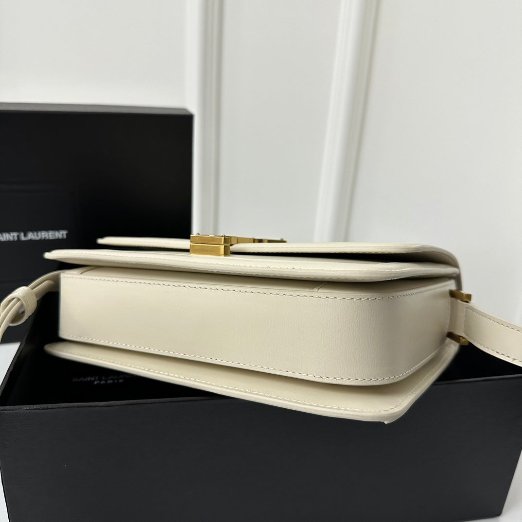YSL Solferino Small Satchel Bag White Gold Calfskin 339446 mysite
