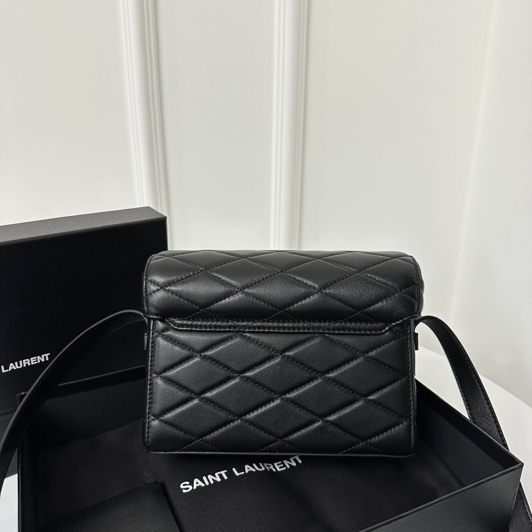 SL June Box Bag In Quilted Black Lambskin Ghw mysite