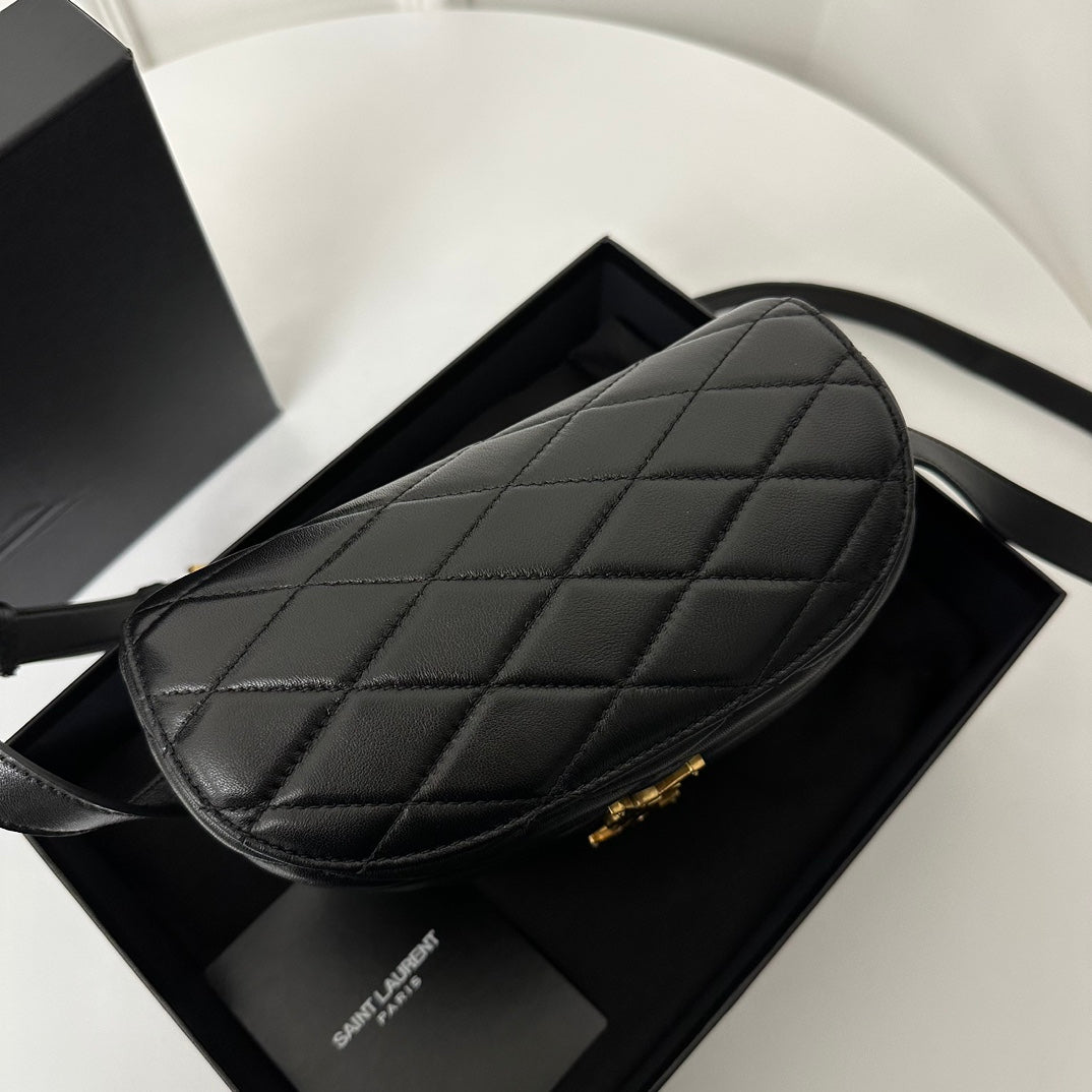 SL June Box Bag In Quilted Black Lambskin Ghw mysite