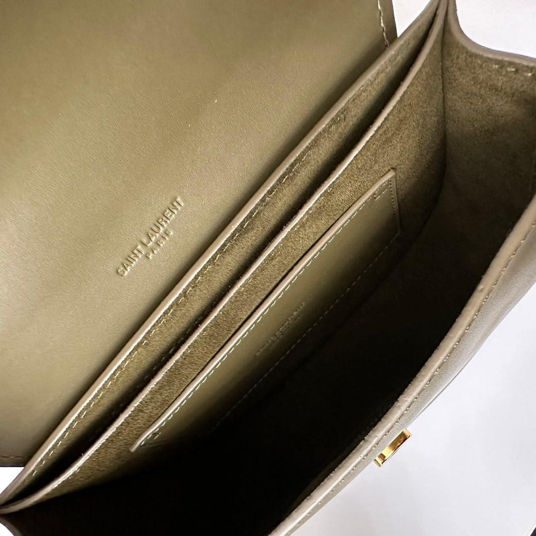 SL Kaia Small Satchel in green smooth leather mysite