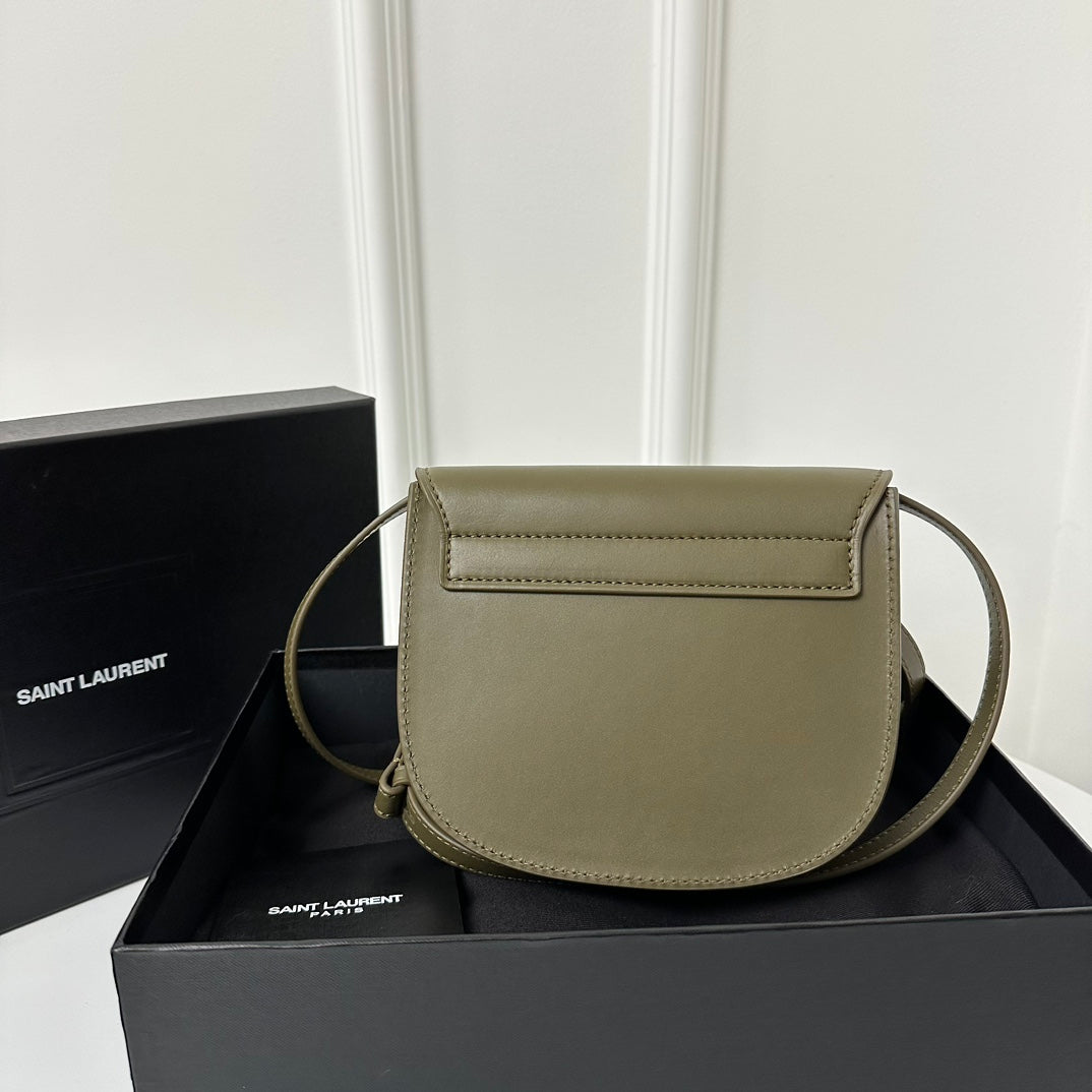 SL Kaia Small Satchel in green smooth leather mysite