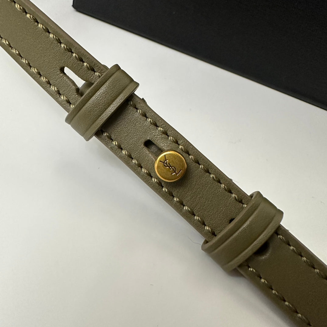 SL Kaia Small Satchel in green smooth leather mysite