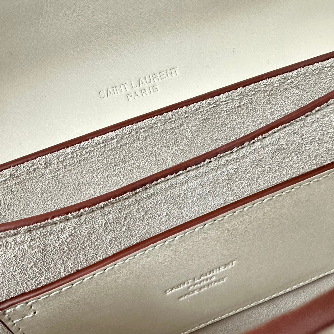 SL Kaia Small Satchel in white smooth leather mysite