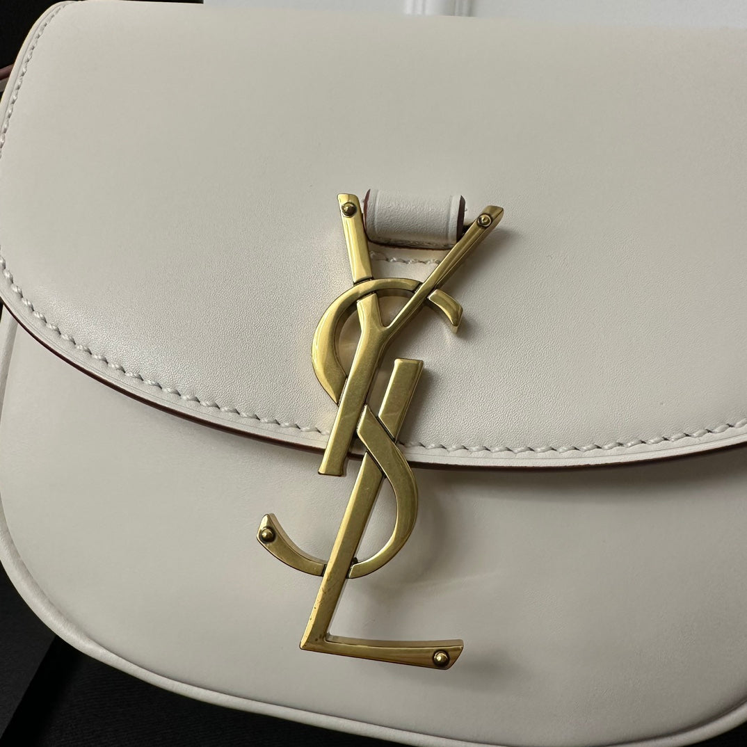 SL Kaia Small Satchel in white smooth leather mysite