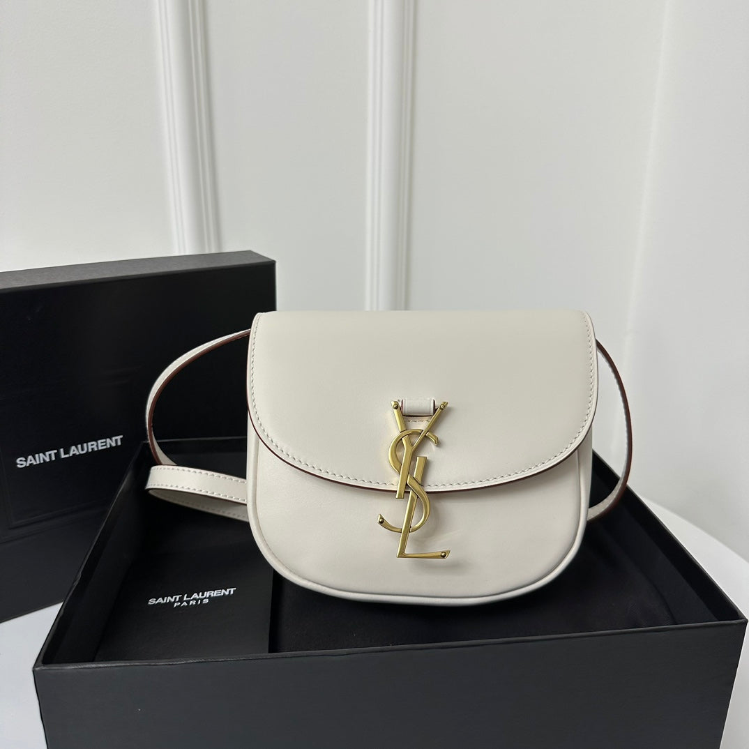 SL Kaia Small Satchel in white smooth leather mysite