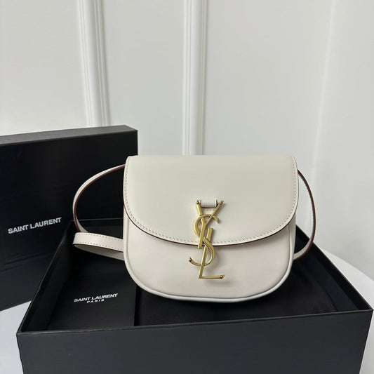 SL Kaia Small Satchel in white smooth leather mysite