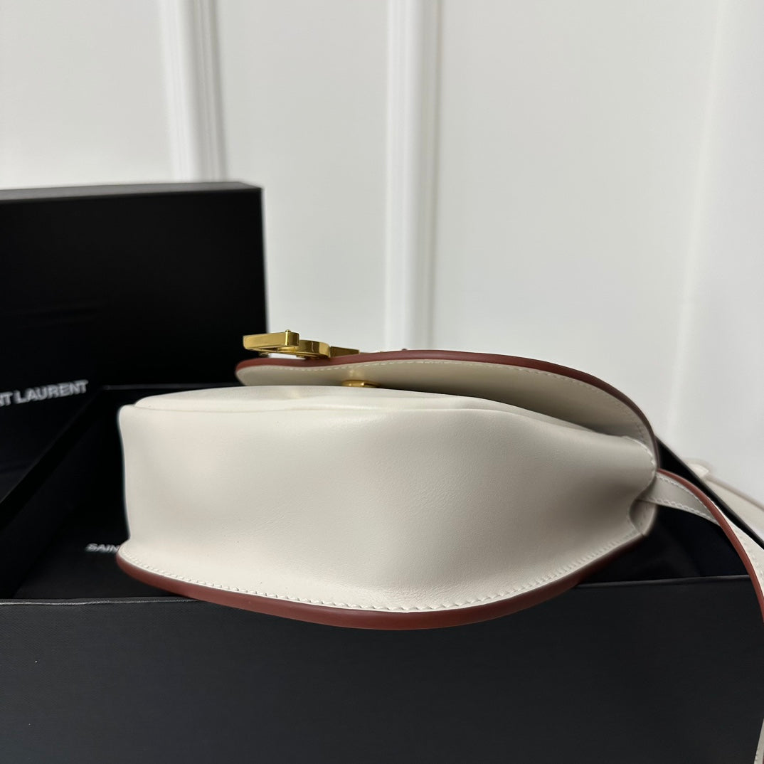 SL Kaia Small Satchel in white smooth leather mysite