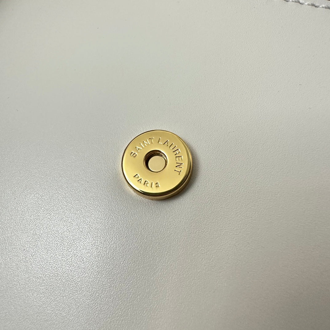 SL Kaia Small Satchel in white smooth leather mysite