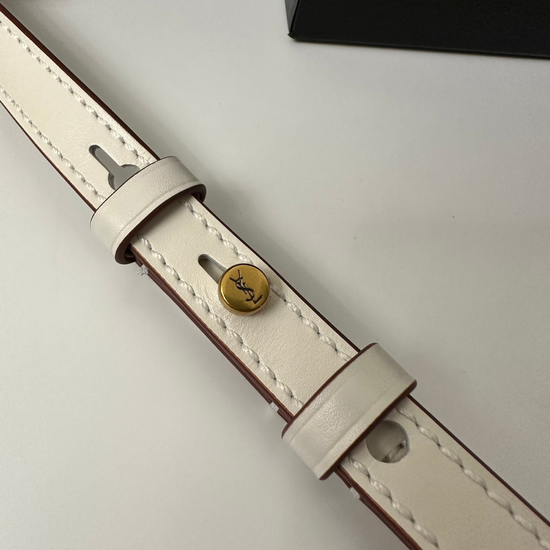 SL Kaia Small Satchel in white smooth leather mysite