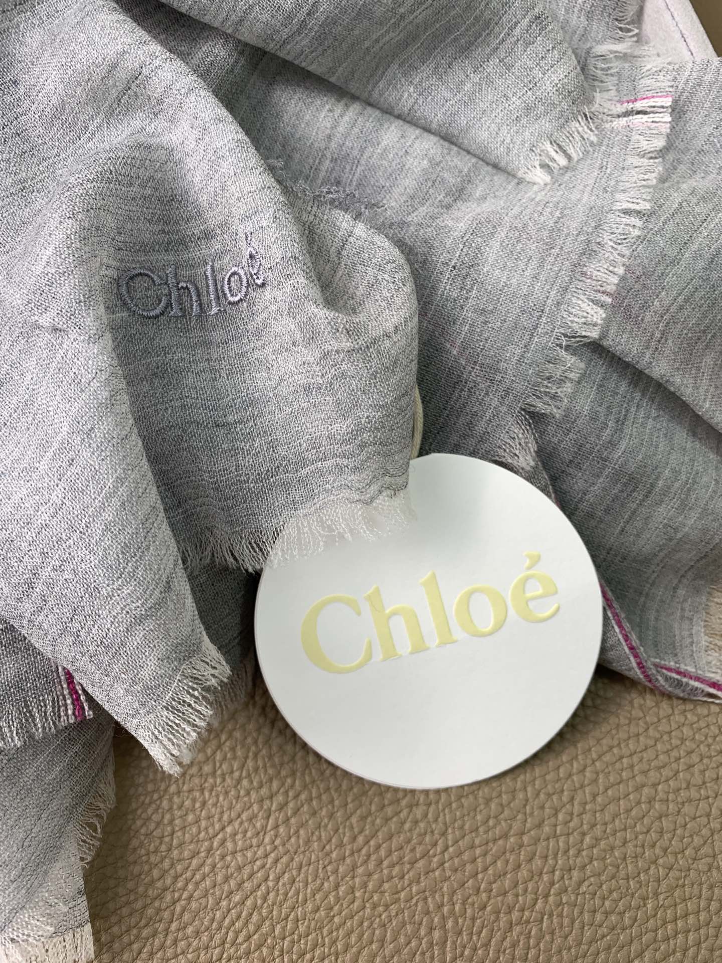 SCARF 200 CM IN SMOKE GRAY CASHMERE 386537 mysite