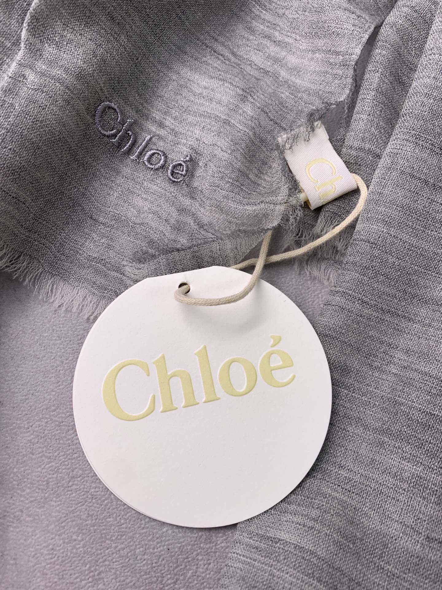 SCARF 200 CM IN SMOKE GRAY CASHMERE 386537 mysite