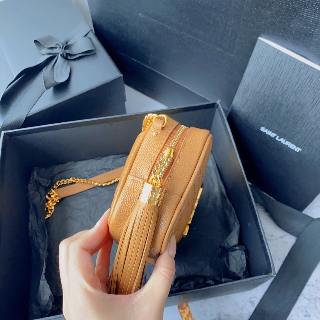 LOU MINI CAMERA BAG 19 IN MANGO ORANGE CAVIAR PATTERN CALFSKIN GOLD HARDWARE mysite