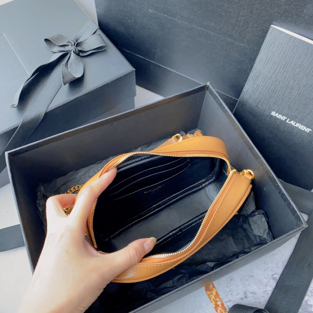 LOU MINI CAMERA BAG 19 IN MANGO ORANGE CAVIAR PATTERN CALFSKIN GOLD HARDWARE mysite