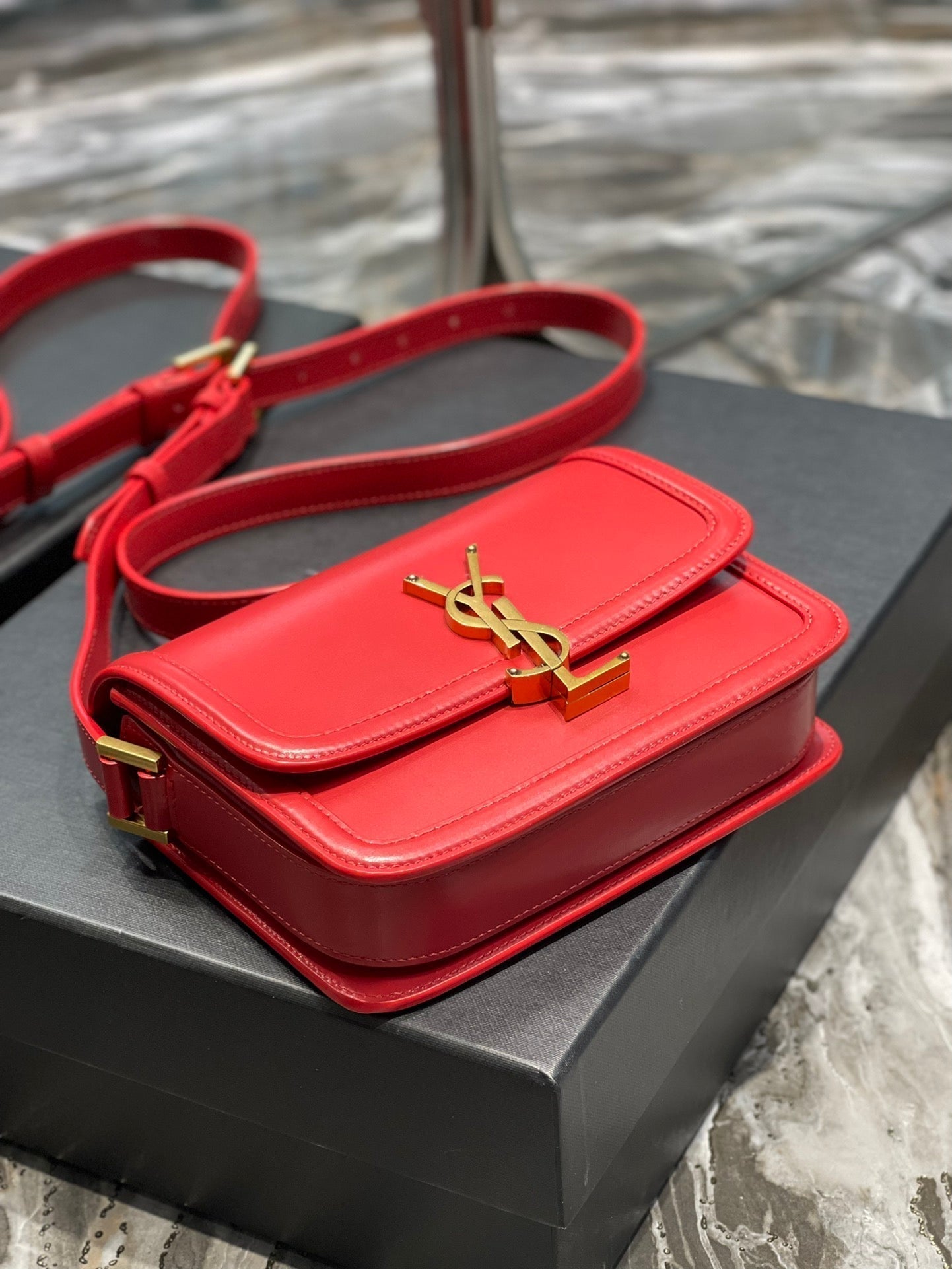 SOLFERINO SMALL 19 RED CALFSKIN GOLD HARDWARE mysite