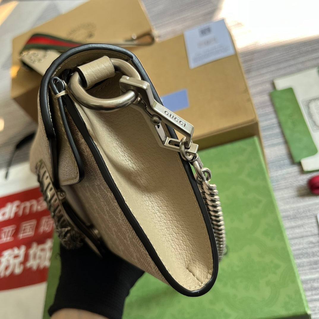 DIONYSUS GG 25 SMALL RECTANGULAR BAG IN BEIGE CANVAS mysite