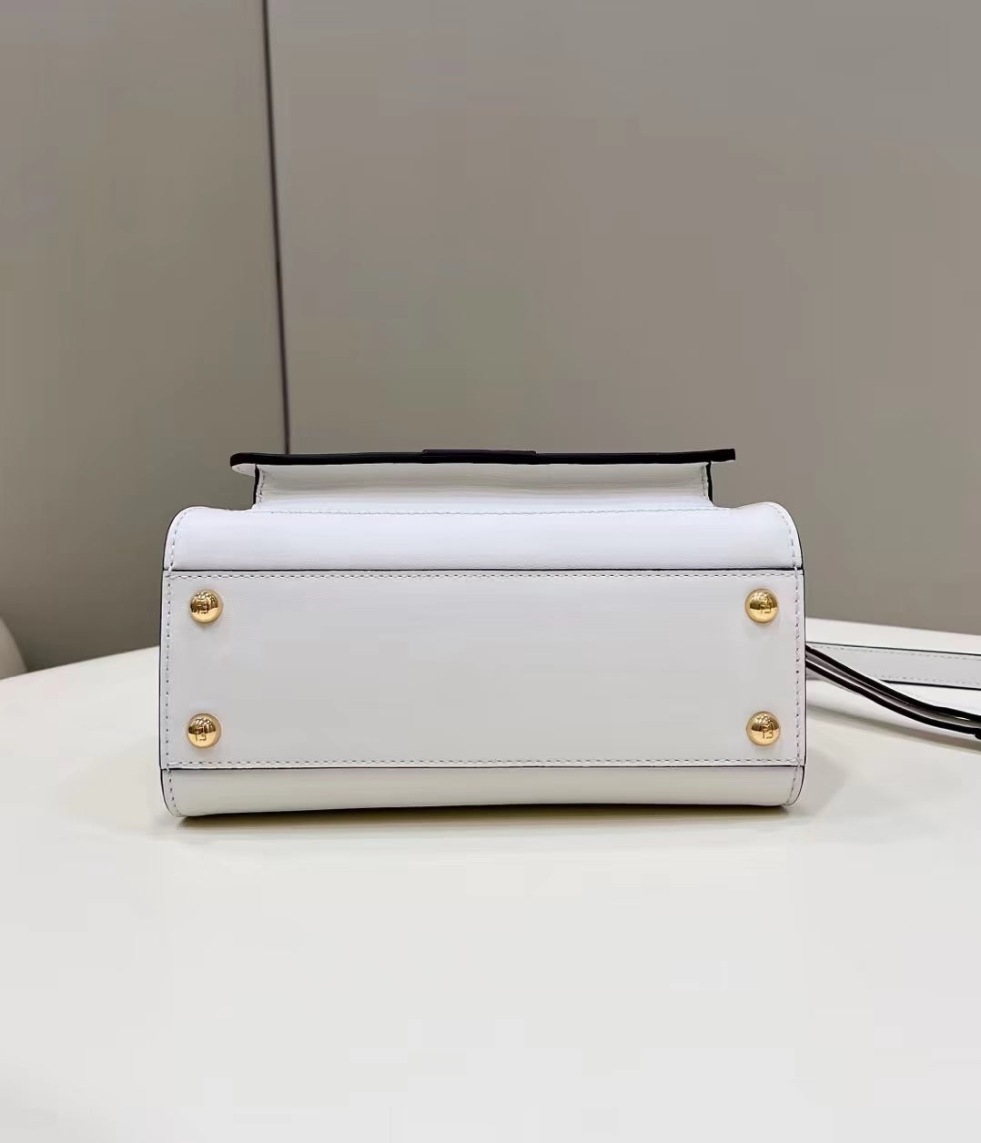 FENDI PEEKABOO MINI 23 BAG IN WHITE CALFSKIN WITH GOLD HARDWARE mysite