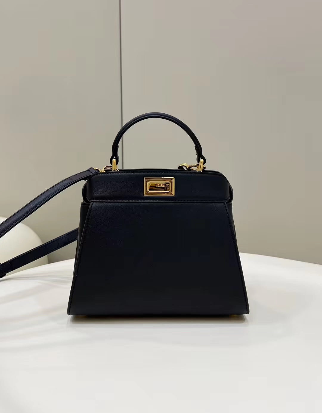 FENDI PEEKABOO MINI 23 BAG IN BLACK CALFSKIN WITH GOLD HARDWARE mysite