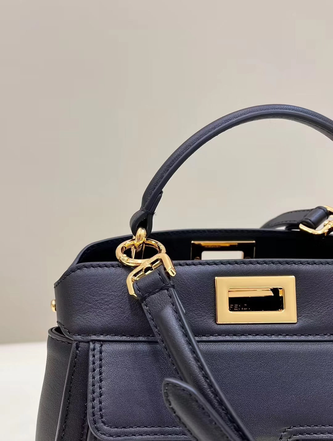 FENDI PEEKABOO MINI 23 BAG IN BLACK CALFSKIN WITH GOLD HARDWARE mysite