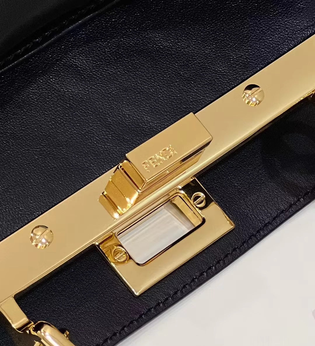 FENDI PEEKABOO MINI 23 BAG IN BLACK CALFSKIN WITH GOLD HARDWARE mysite