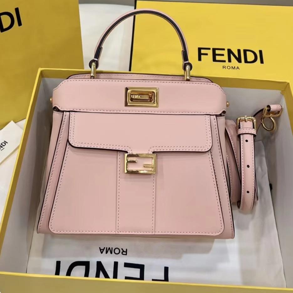 FENDI PEEKABOO MINI 23 BAG IN LIGHT PINK CALFSKIN WITH GOLD HARDWARE mysite