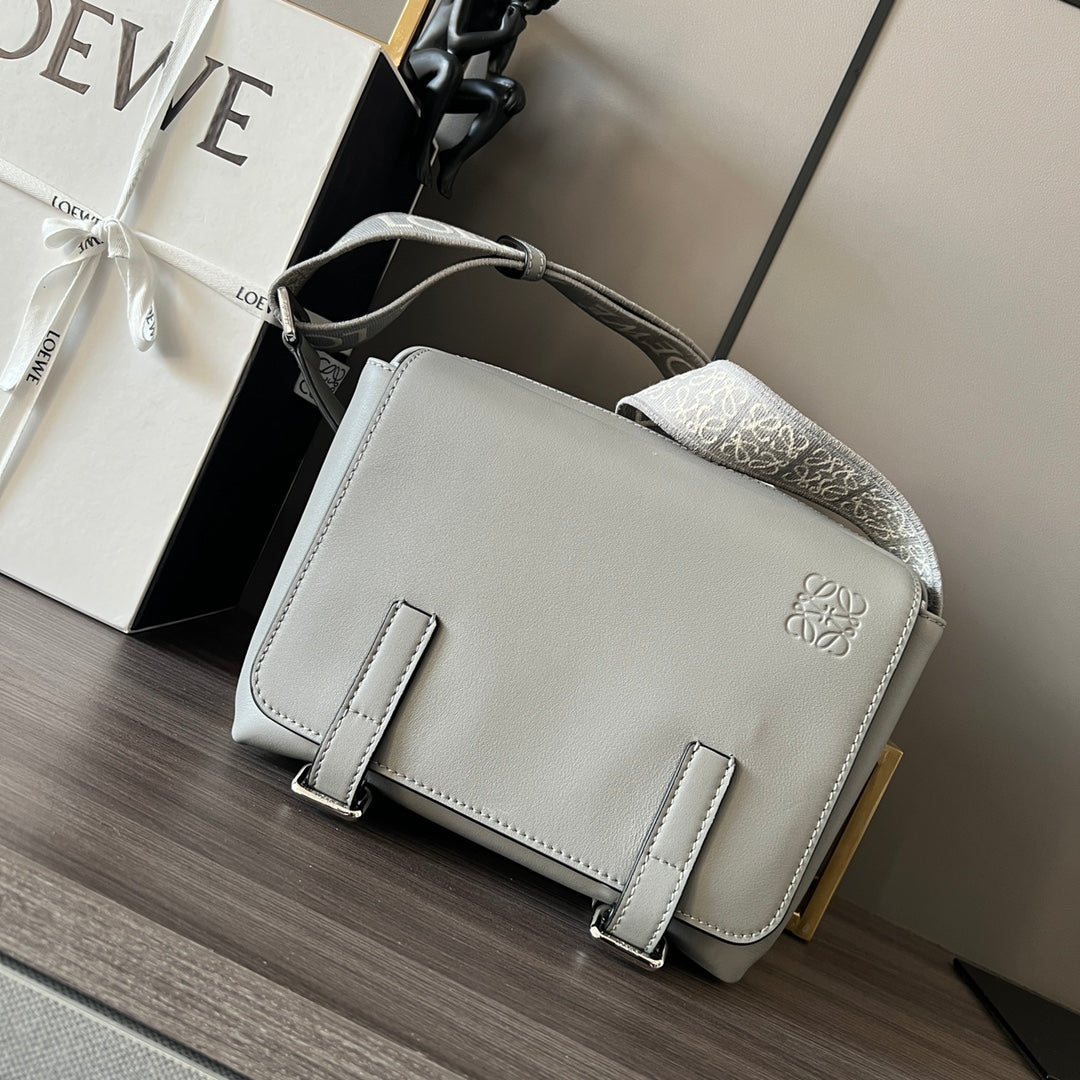 Loewe XS Military Messenger Bag 24.5 Light Grey Cowhide mysite