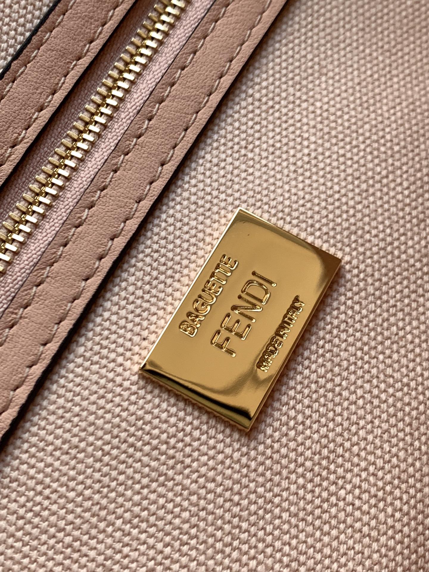 Fend Baguette Pink Canvas Bag 27 with FF Embroidery Ghw mysite