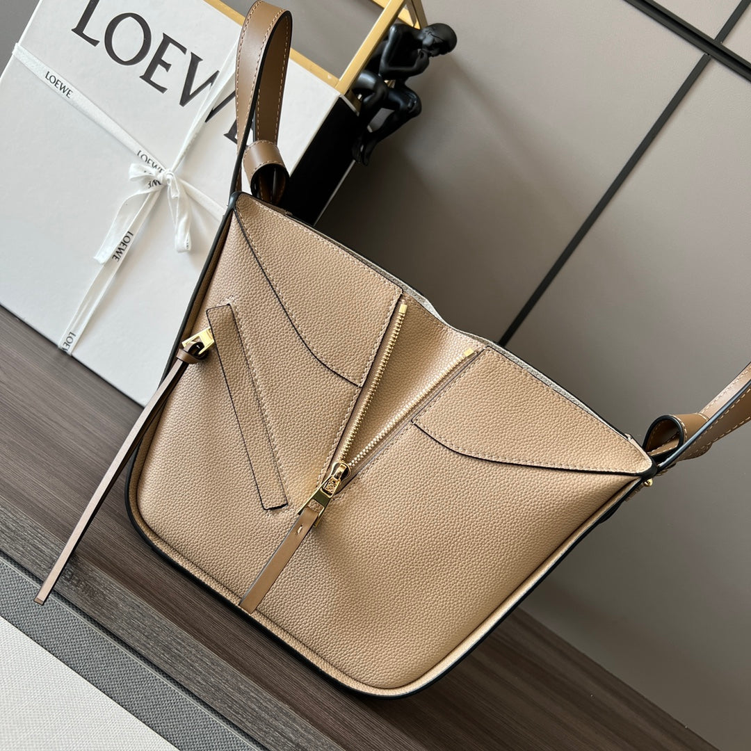 LOE MINI 20 HAMMOCK BAG IN SAND BROWN CALFSKIN mysite