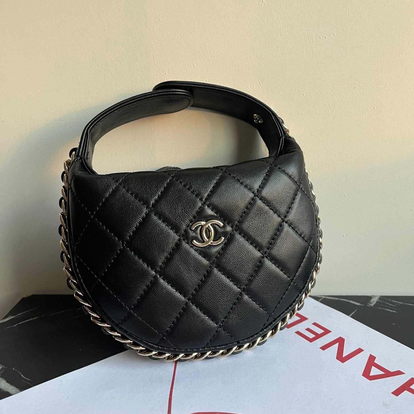 MINI HOBO BAG 16 IN BLACK LAMBSKIN mysite