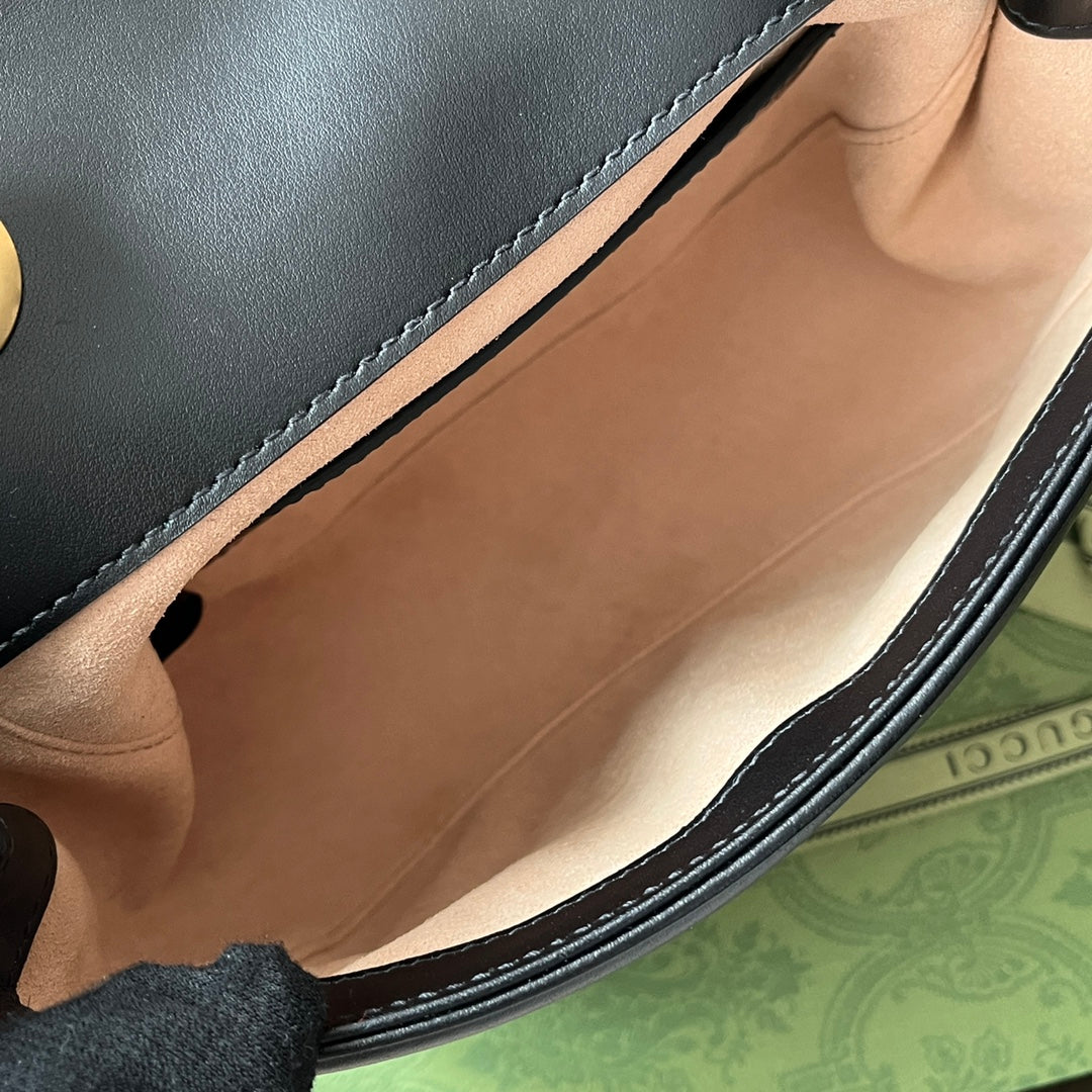 gg marmont mini 18cm black calfskin gold hardware mysite