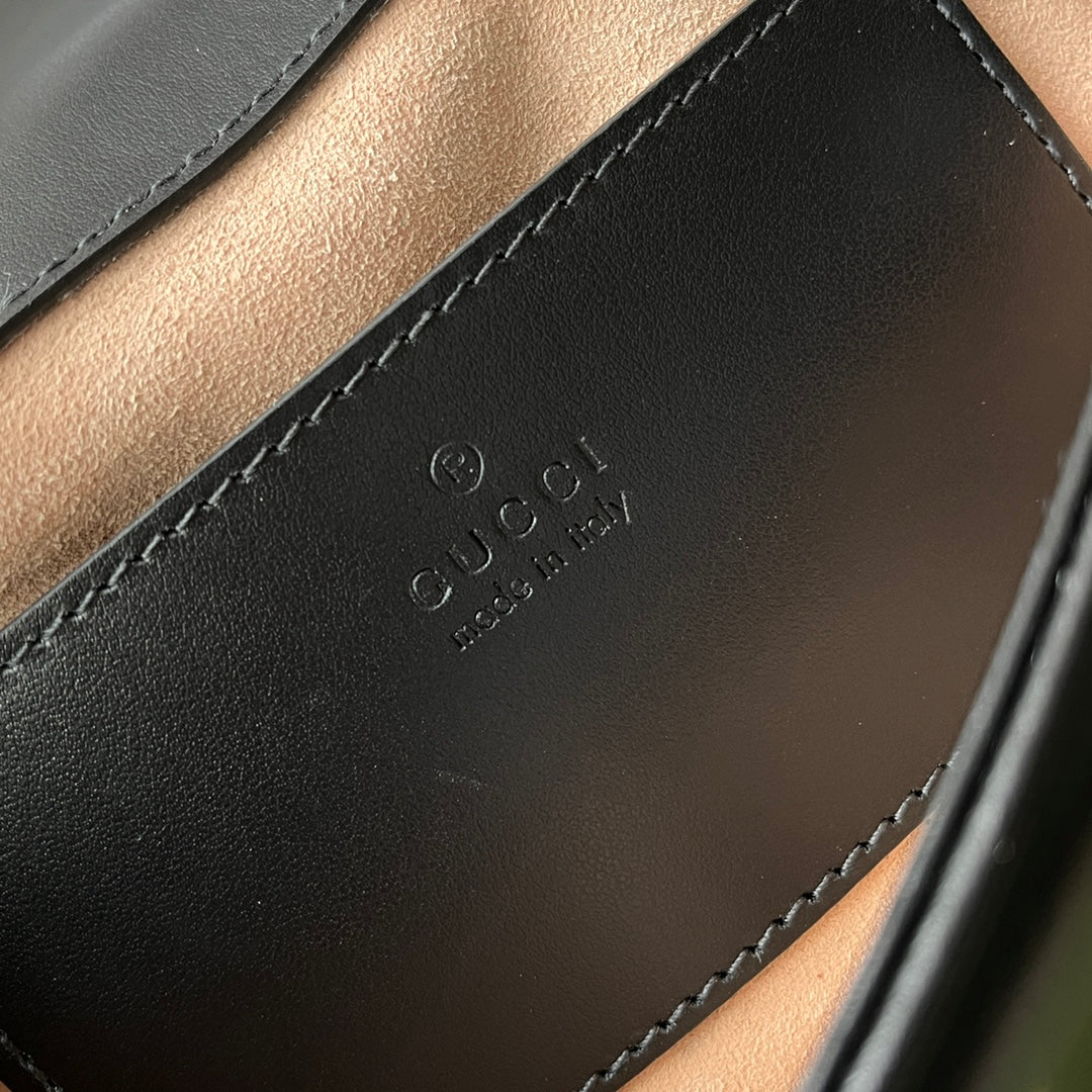 gg marmont mini 18cm black calfskin gold hardware mysite