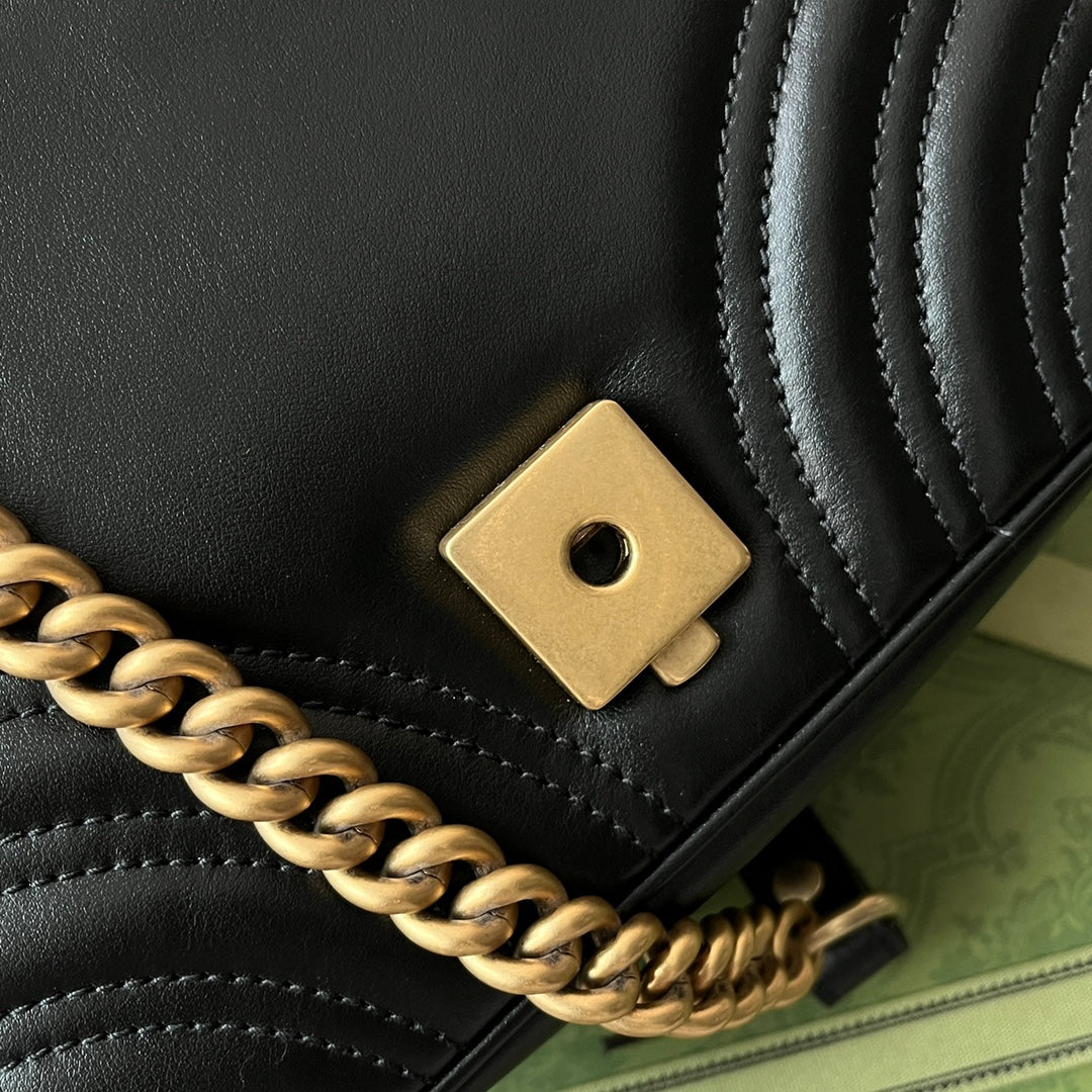 gg marmont mini 18cm black calfskin gold hardware mysite