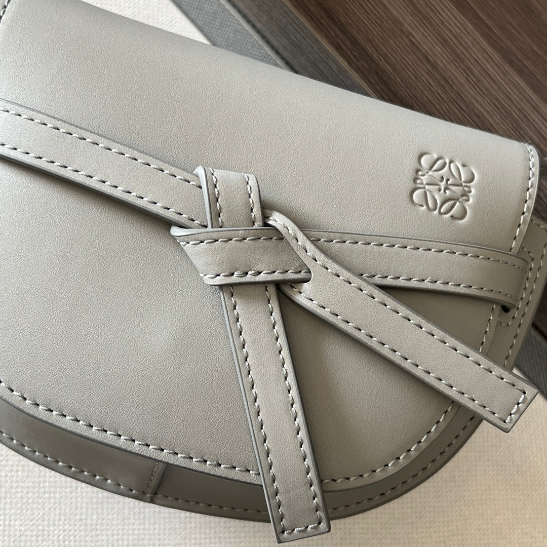 Mini Gate Dual bag in soft calfskin and jacquard grey smooth caflskin mysite