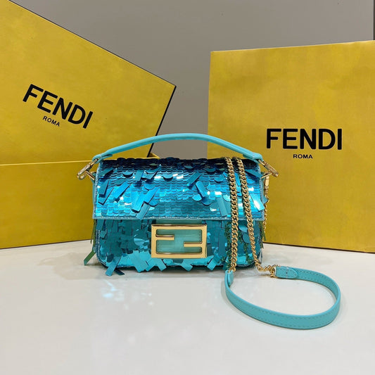 BAGUETTE MINI 19 IN BRIGHT TURQUOISE SEQUINS GOLD HARDWARE mysite