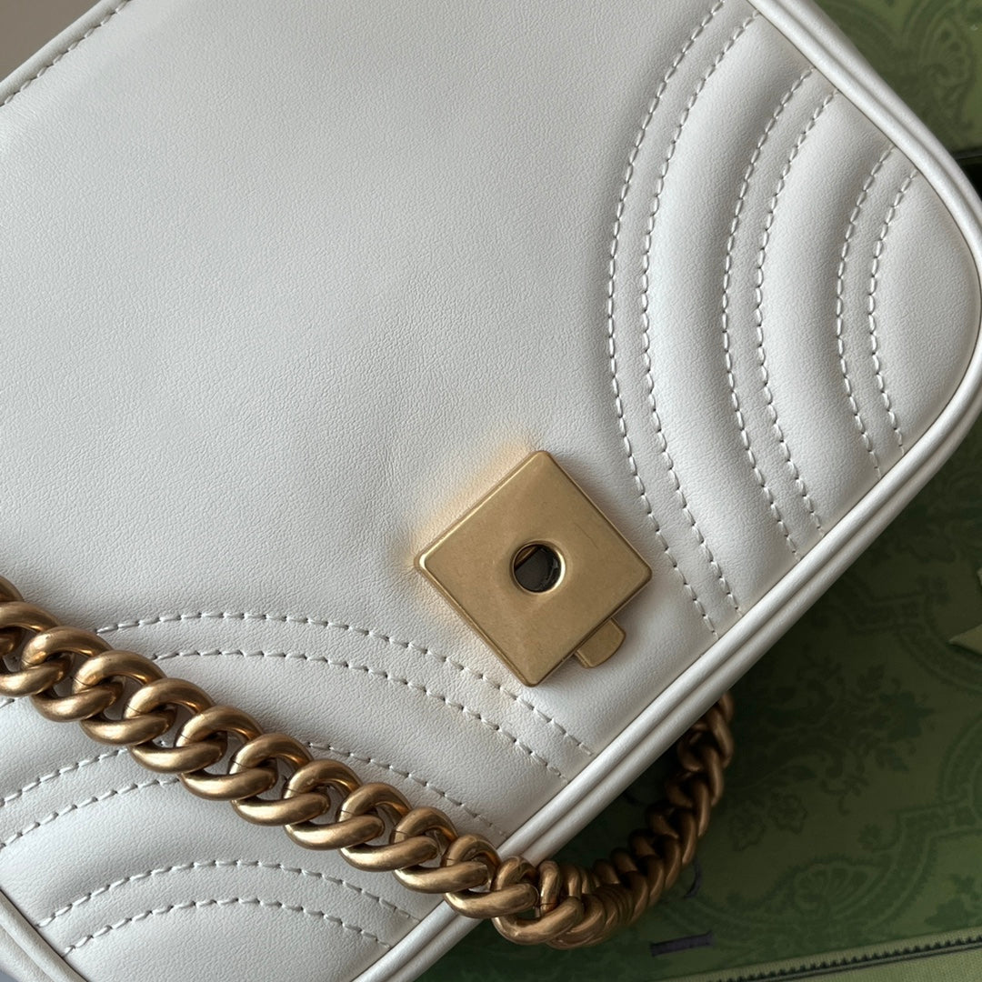 gg marmont mini 18cm white calfskin gold hardware mysite