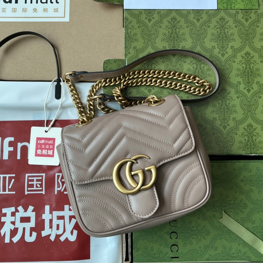 gg marmont mini 18cm dark nude calfskin gold hardware mysite