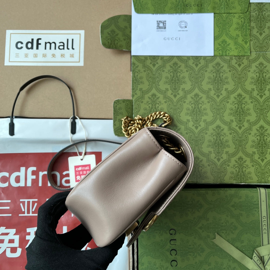 gg marmont mini 18cm dark nude calfskin gold hardware mysite