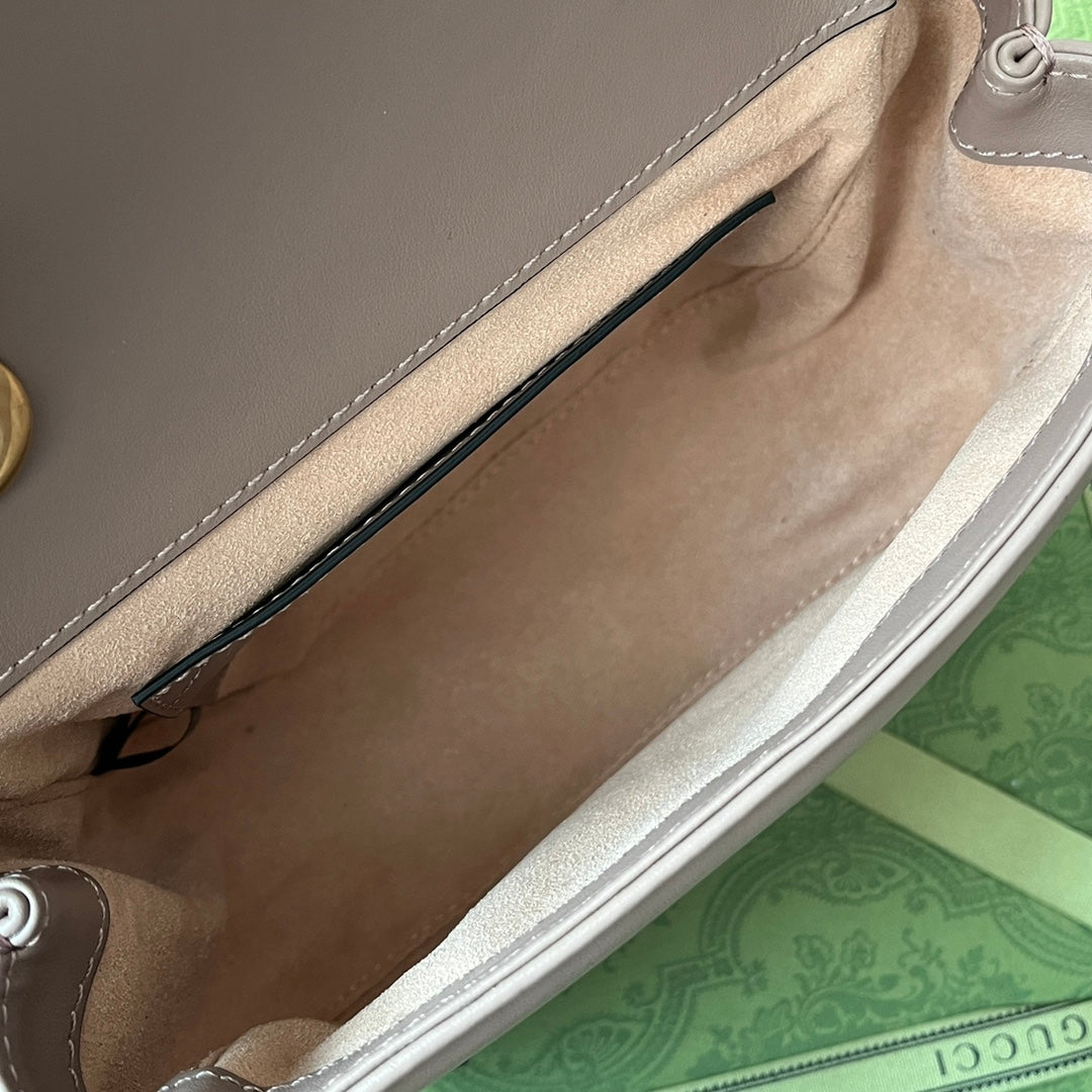 gg marmont mini 18cm dark nude calfskin gold hardware mysite