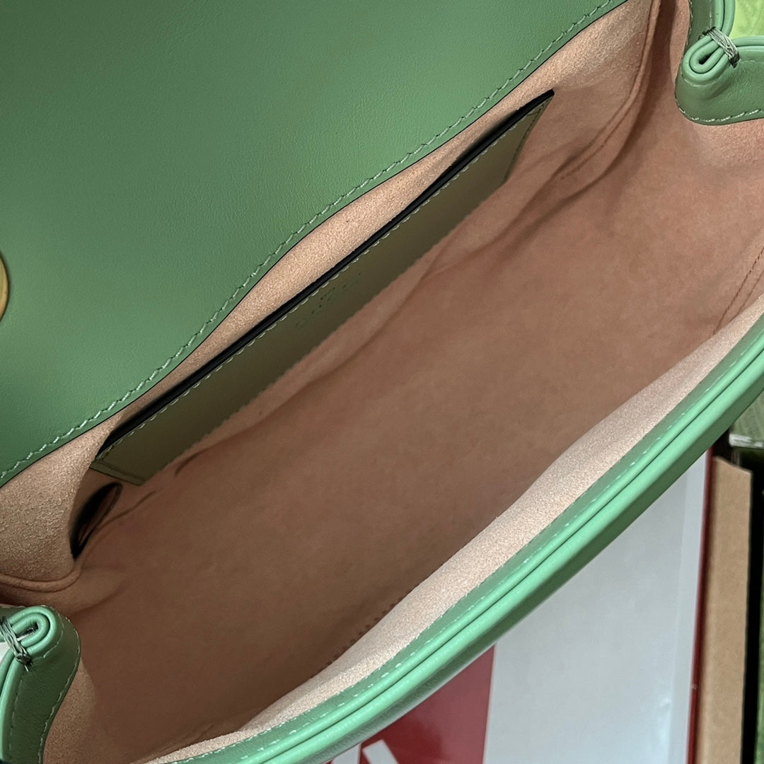 gg marmont mini 18cm green calfskin gold hardware mysite