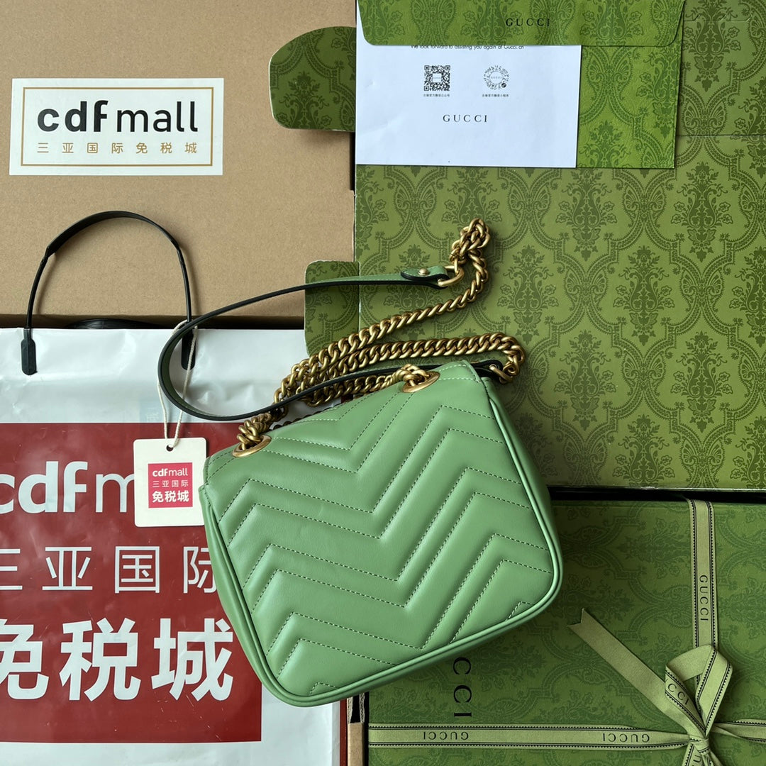 gg marmont mini 18cm green calfskin gold hardware mysite