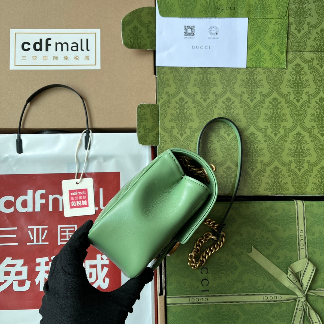 gg marmont mini 18cm green calfskin gold hardware mysite