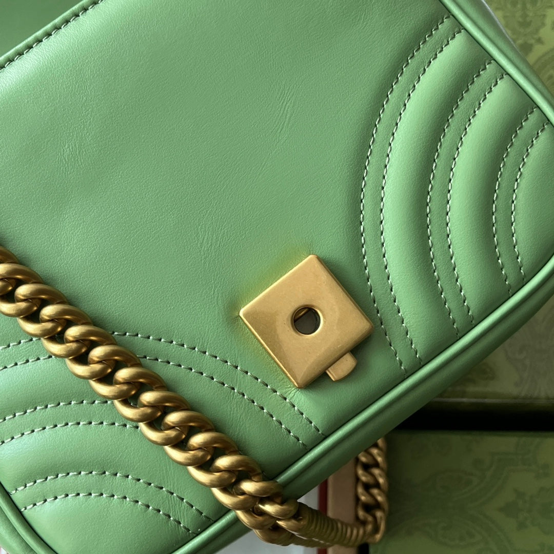 gg marmont mini 18cm green calfskin gold hardware mysite
